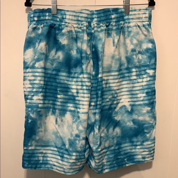 Speedo Blue and White Board Shorts with Tie-Dye Effect Size Large - Picture 2 of 7